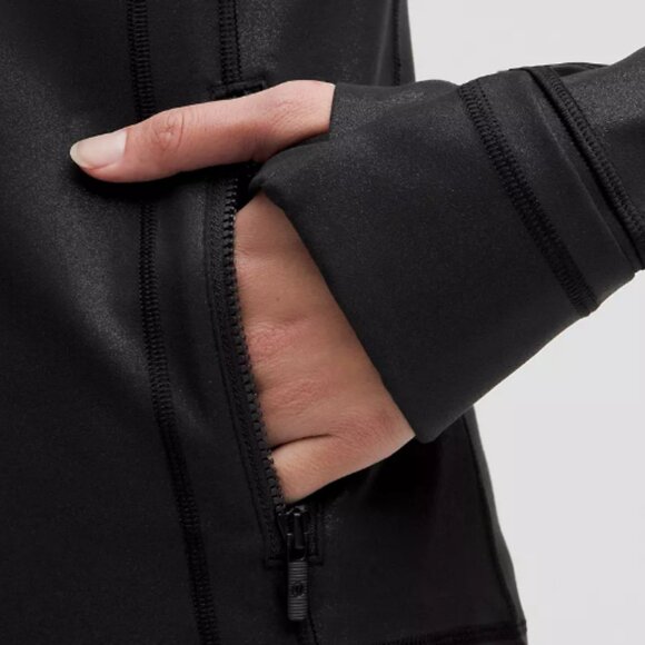 Lululemon Luxe Shine Foil Print Black Athletic Jacket - Picture 3 of 5